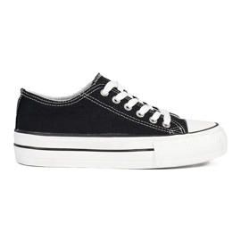 Seastar Baskets classiques noires à lacets et plateforme pour femme le noir