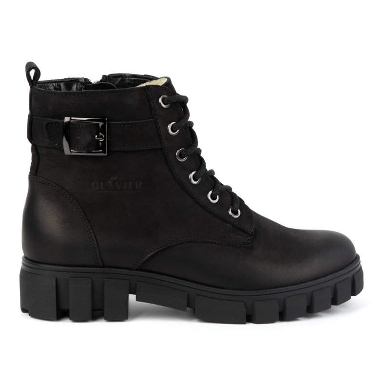 Olivier Bottes en cuir pour femmes, isolées, 373BB, noires le noir