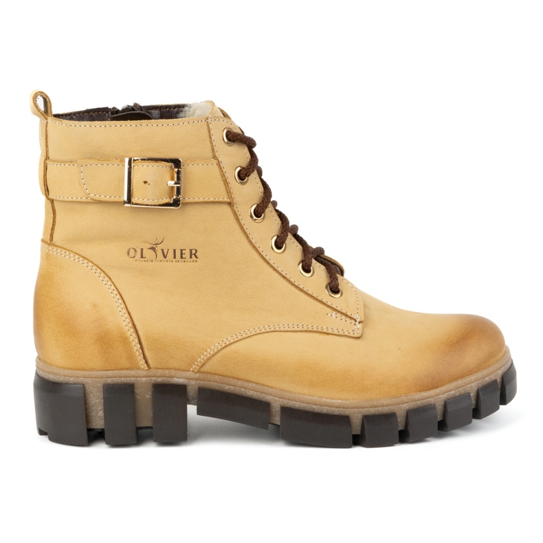 Olivier Bottes en cuir pour femmes, isolées, 373BB, beige