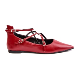 STEPHAN Ballerines féminines avec bordeaux rouge