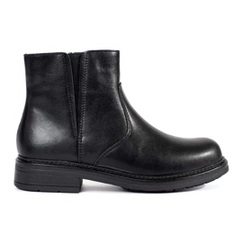 Bottines Chelsea en cuir noir à semelle plate par Sergio Leone le noir