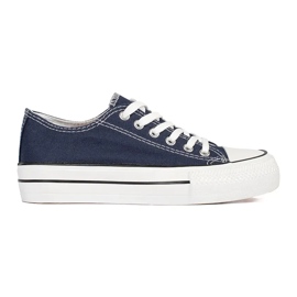 Seastar Baskets classiques à lacets et plateforme pour femme bleu marine