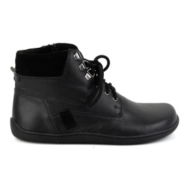 Olivier Chaussures d'hiver en cuir minimalistes pour femmes, pieds nus, 1262 noir