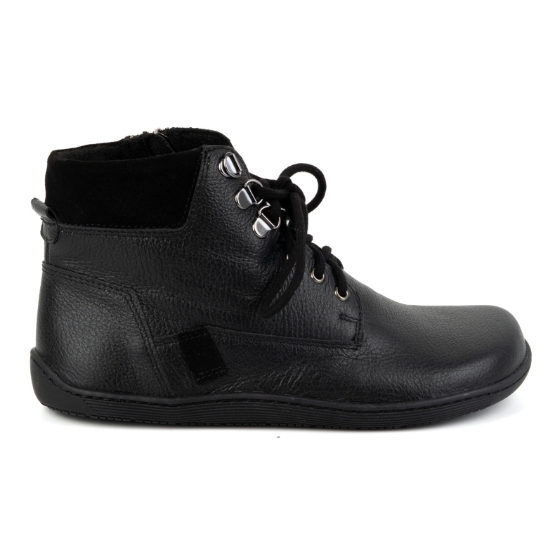 Olivier Chaussures d'hiver en cuir minimalistes pour femmes, pieds nus, 1262 noir
