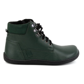 Olivier Chaussures d'hiver minimalistes en cuir pour femmes, pieds nus, 1262 vert