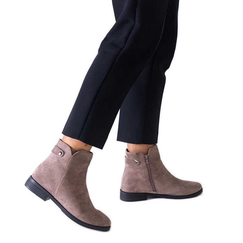 Bottines classiques marron en éco-daim Pereia brun