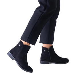 Bottines classiques noires en éco-daim Pereia