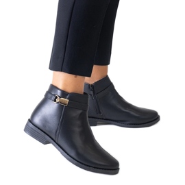 Bottines noires avec empiècements en éco-cuir Casetra dorés le noir