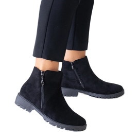Bottines en éco-daim noires par Branda le noir