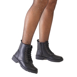 Bottes de travail en éco-cuir noir sur la plateforme Barosa