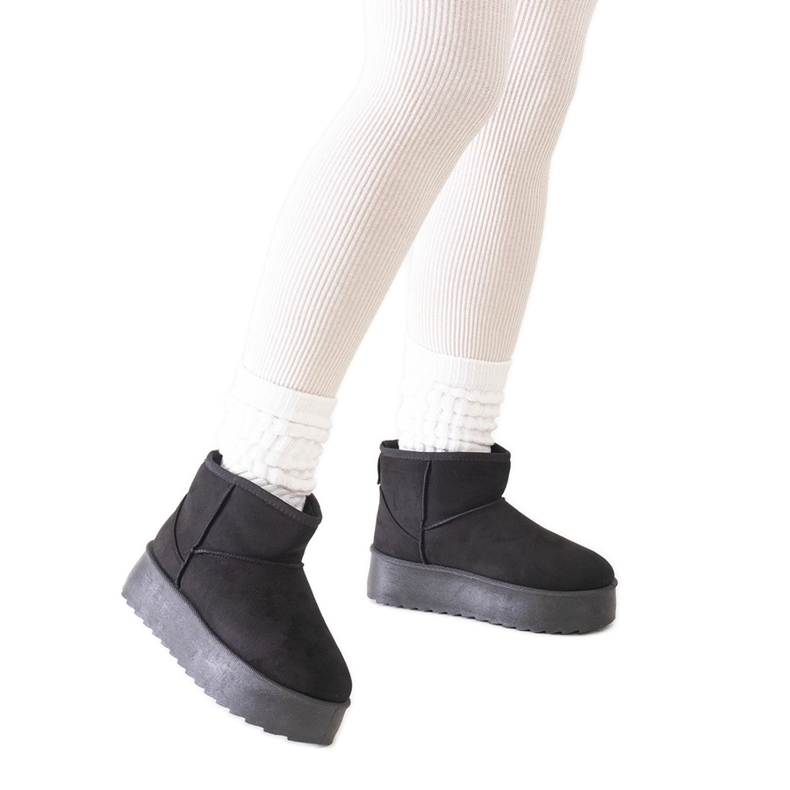 Bottes de neige décontractées noires à plateforme haute de Thaisa le noir
