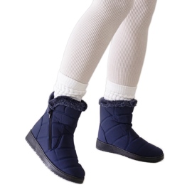 Boots de neige bleu marine ornées de fourrure Khit