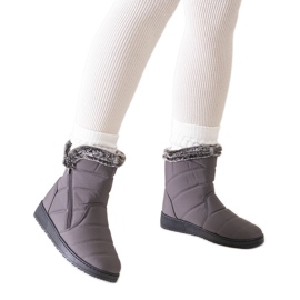 Boots de neige grises ornées de fourrure Khit