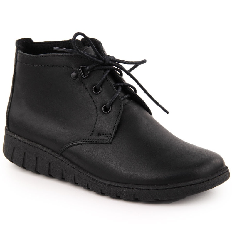 Bottines isolées en cuir pour femme, noires, Helios 501 le noir