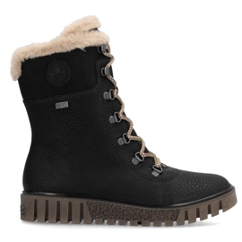 Bottes imperméables pour femmes avec fourrure, noires Rieker Y3424-00 le noir