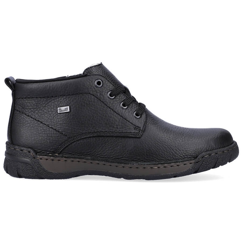 Bottines imperméables en cuir, chaussures isolées pour hommes, noir Rieker B0347-00 le noir