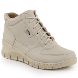 Bottines compensées en cuir pour femmes confortables ekri Helios 543 beige