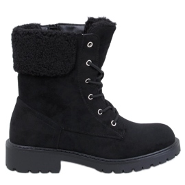 Barkoi Bottines à lacets noires avec peau de mouton le noir Barkoi Bottines à lacets noires avec peau de mouton le noir