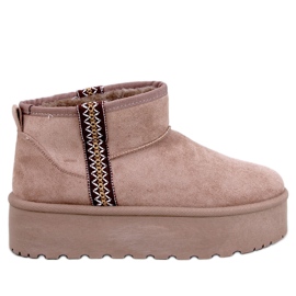 Bottes de neige courtes à plateforme Weyan Khaki brun