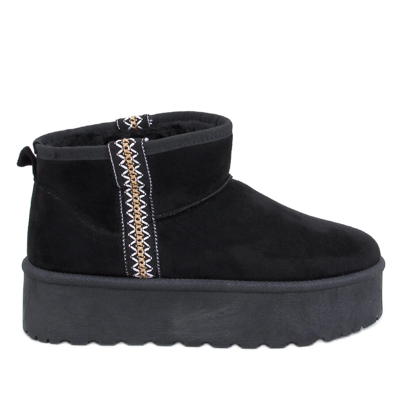 Weyan Bottes de neige courtes à plateforme noires le noir