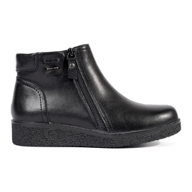 Bottes isolées confortables en cuir noir par Sergio Leone le noir