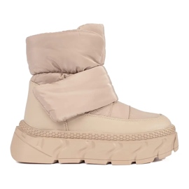 Seastar Bottes de neige isolées beiges pour femme à semelle épaisse