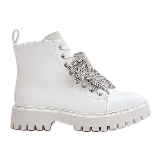 Bottines à nœud pour femme, Ocenttia blanche