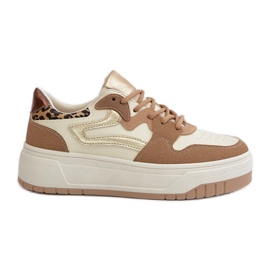 Baskets Léopard Léopard Femme Beige Henizore