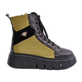 Bottines à Plateforme en Cuir Maciejka 06751-01 Noir