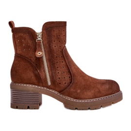 Bottines Femme Marron à Motif Ajouré sur Talons Hauts, Oviria brun Bottines Femme Marron à Motif Ajouré sur Talons Hauts, Oviria brun