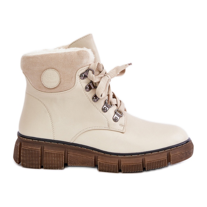 Bottes Isolées Avec Fermeture Éclair Pour Femme Beige Mevanisa