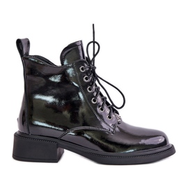 Bottines en cuir verni avec isolation, Noir Bellani