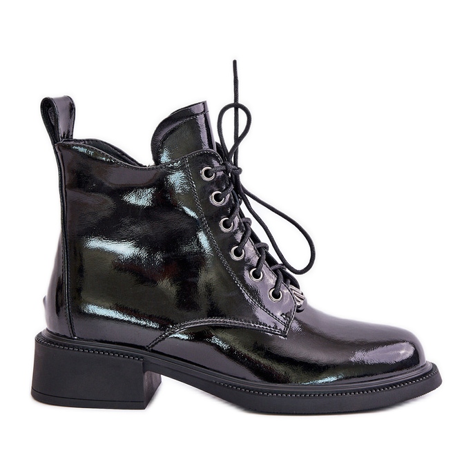 Bottines en cuir verni avec isolation, Noir Bellani le noir