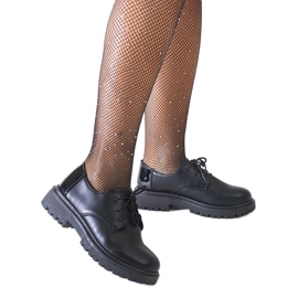 Chaussures à lacets décontractées noires en éco-cuir Kalila le noir