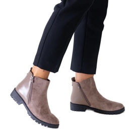 Bottines à plateforme marron en éco-daim Kirla brun