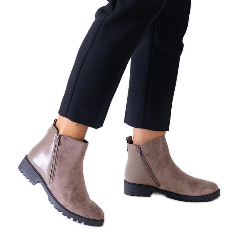 Bottines à plateforme marron en éco-daim Kirla brun