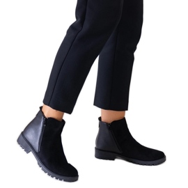 Bottines à plateforme noires en éco-daim Kirla