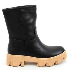 Boots à tige droite Seneh NOIR (camel) le noir