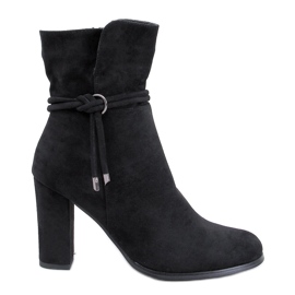 Minnai Bottines en daim noir le noir