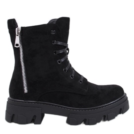 Healy Bottines à lacets noires avec semelle épaisse