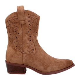 Santiags ajourées Austen Kaki brun
