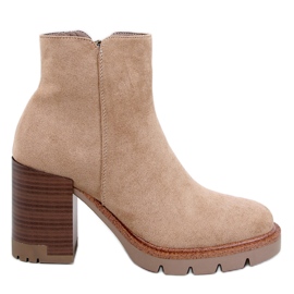 Bottines à talons hauts avec protection Paratto Kaki beige