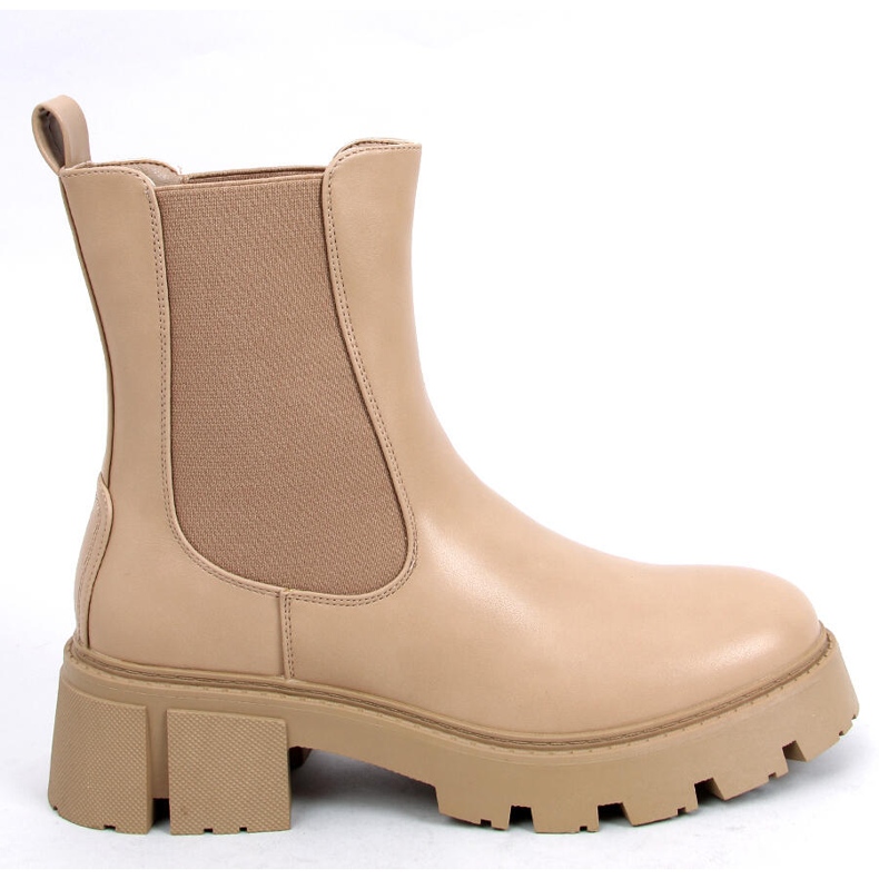 Bottines chelsea montantes kaki Rumer beige