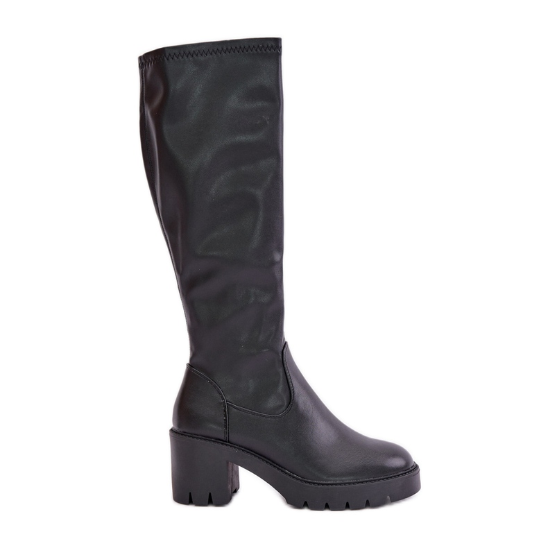 Cuissardes en cuir écologique à talon haut Vinceza 58332 Noir le noir