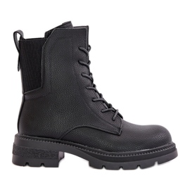 Jezzi Bottes De Travail Isolées Avec Fermeture Éclair Noir Leairae le noir