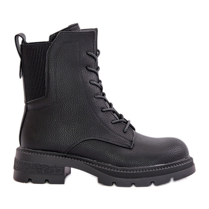 Jezzi Bottes De Travail Isolées Avec Fermeture Éclair Noir Leairae le noir