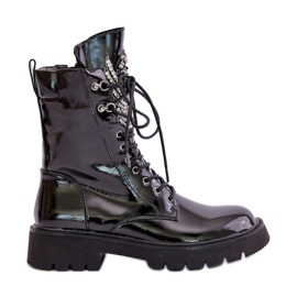 S.Barski Bottes de travail brevetées avec décoration isolées D&amp;A MR880-080 Noir