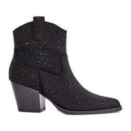 Bottes de cowboy décorées sur talons hauts à bouts pointus S.Barski HY42-121 Noir
