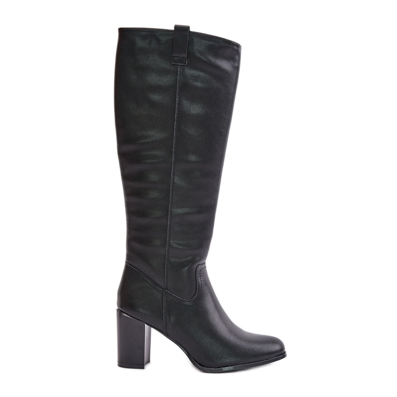 Sergio Leone KZ230-S Bottes à talons hauts isolées en cuir, noir le noir