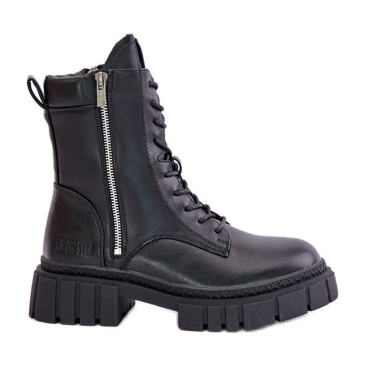 Bottes de travail isolées pour femmes en cuir écologique Big Star MM274578 noir le noir